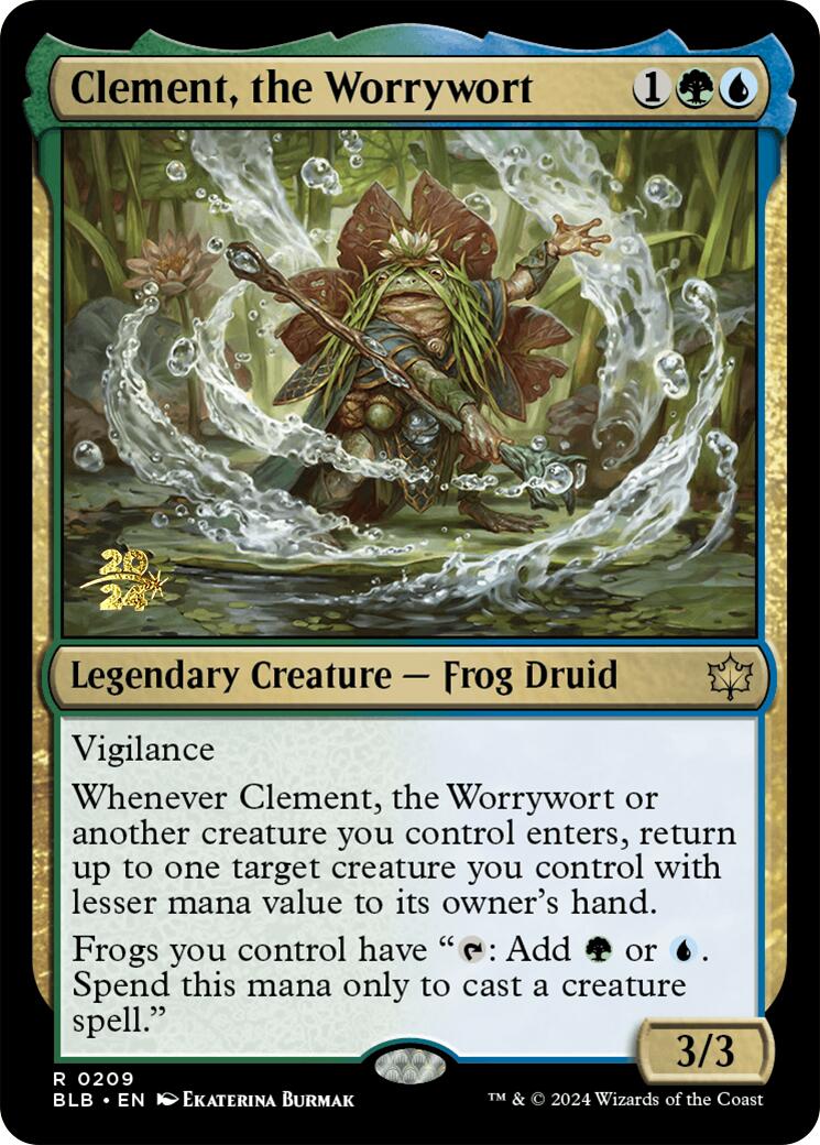 Clement, the Worrywort [Bloomburrow Prerelease Promos] MTG Single Magic: The Gathering    | Red Claw Gaming