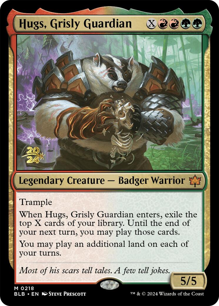 Hugs, Grisly Guardian [Bloomburrow Prerelease Promos] MTG Single Magic: The Gathering    | Red Claw Gaming