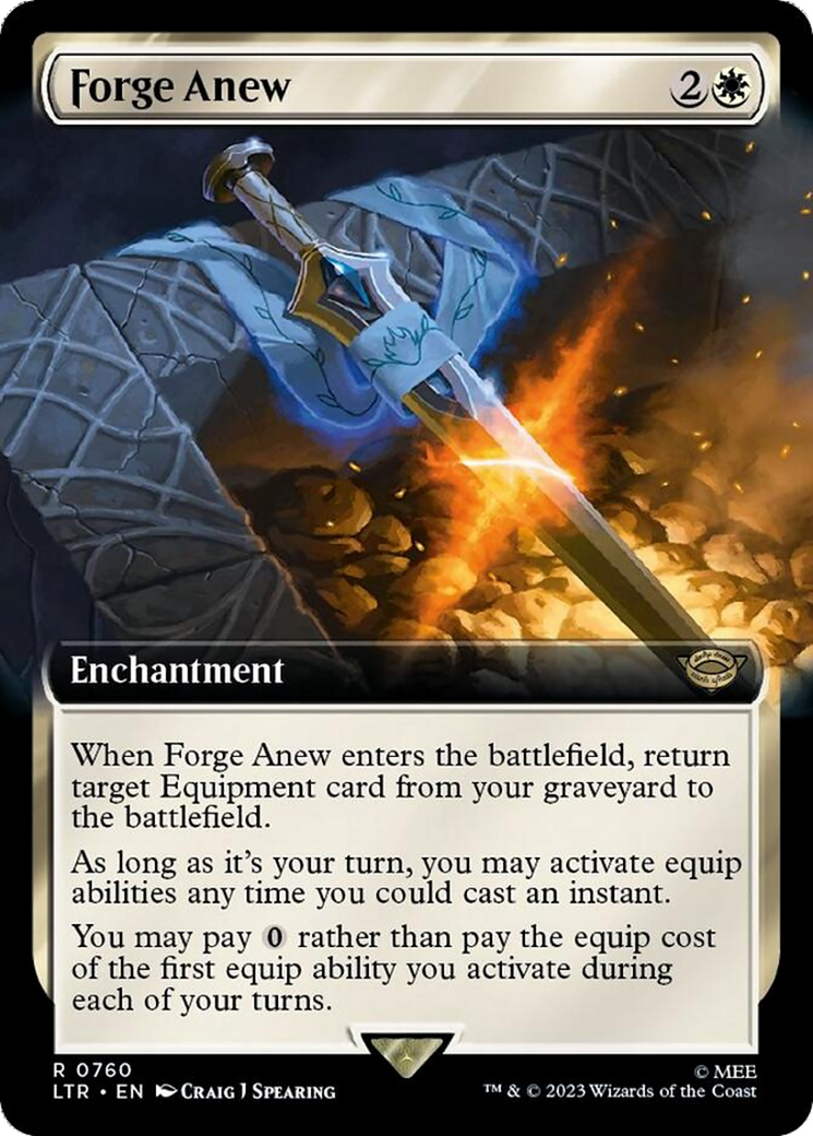 Forge Anew (Extended Art) (Surge Foil) [The Lord of the Rings: Tales of Middle-Earth] MTG Single Magic: The Gathering | Red Claw Gaming