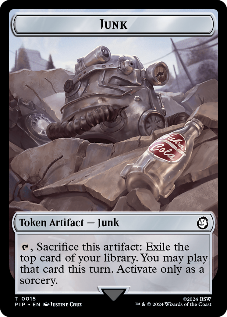 Junk // Human Knight Double-Sided Token [Fallout Tokens] MTG Single Magic: The Gathering    | Red Claw Gaming