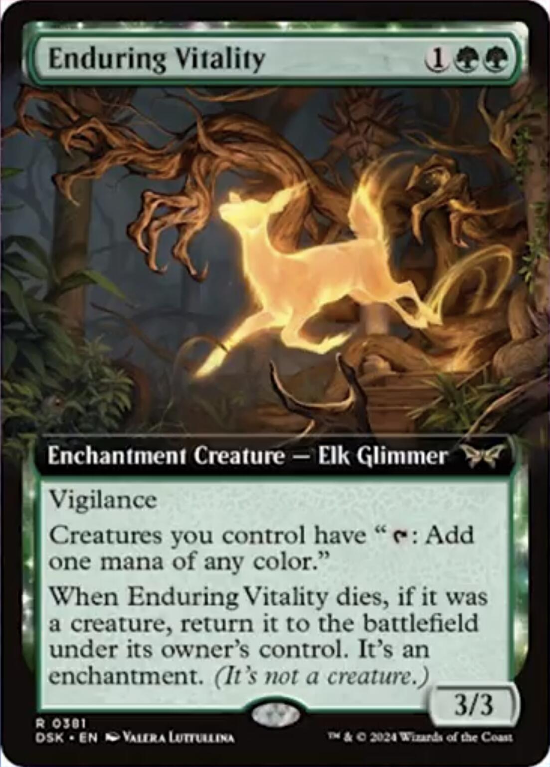 Enduring Vitality (Extended Art) [Duskmourn: House of Horror] MTG Single Magic: The Gathering    | Red Claw Gaming