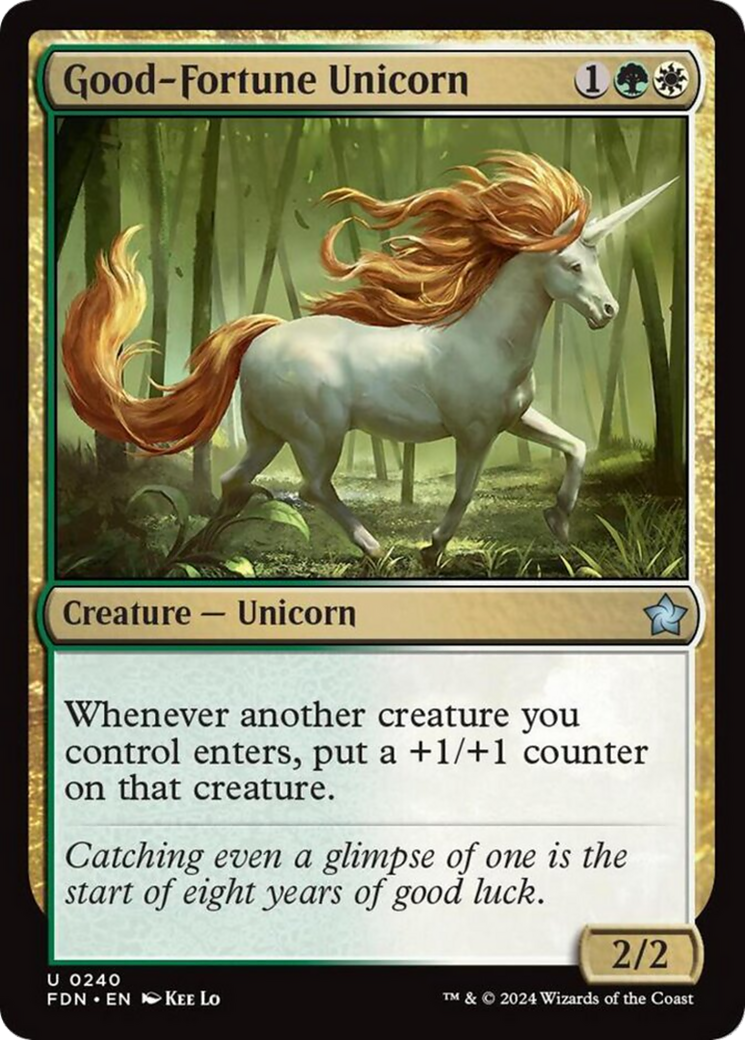 Good-Fortune Unicorn [Foundations] MTG Single Magic: The Gathering | Red Claw Gaming