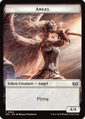 Angel // Glimmer Double-Sided Token [Duskmourn: House of Horror Commander Tokens] MTG Single Magic: The Gathering    | Red Claw Gaming