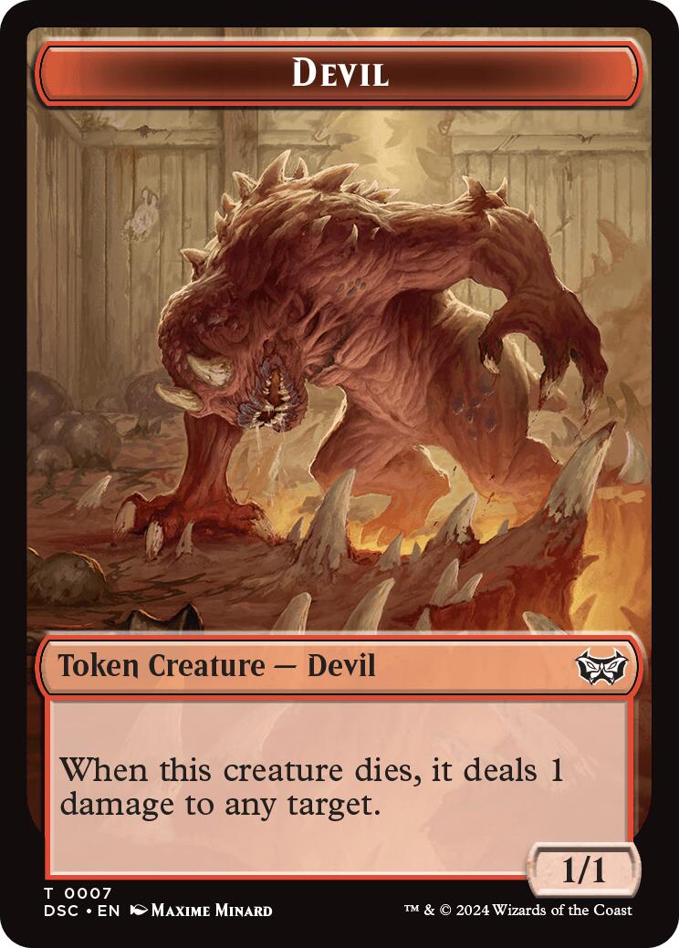 Devil // Scarecrow Double-Sided Token [Duskmourn: House of Horror Commander Tokens] MTG Single Magic: The Gathering    | Red Claw Gaming