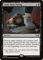 Come Back Wrong (0086) [Duskmourn: House of Horror Promos] MTG Single Magic: The Gathering    | Red Claw Gaming