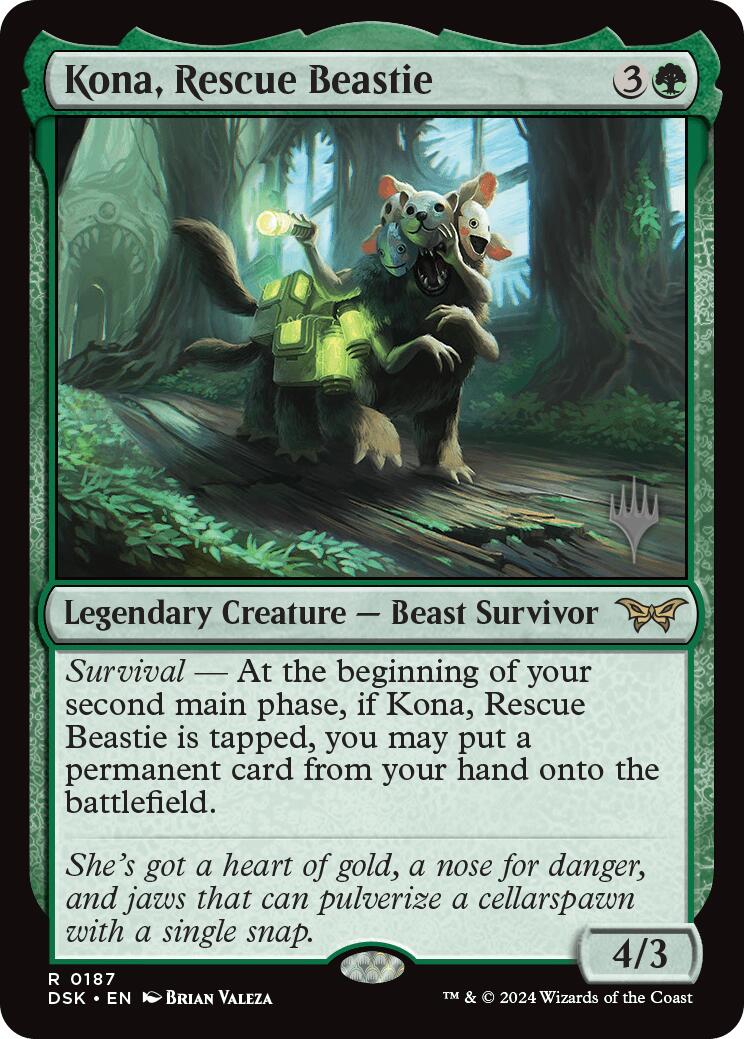 Kona, Rescue Beastie (0187) [Duskmourn: House of Horror Promos] MTG Single Magic: The Gathering    | Red Claw Gaming