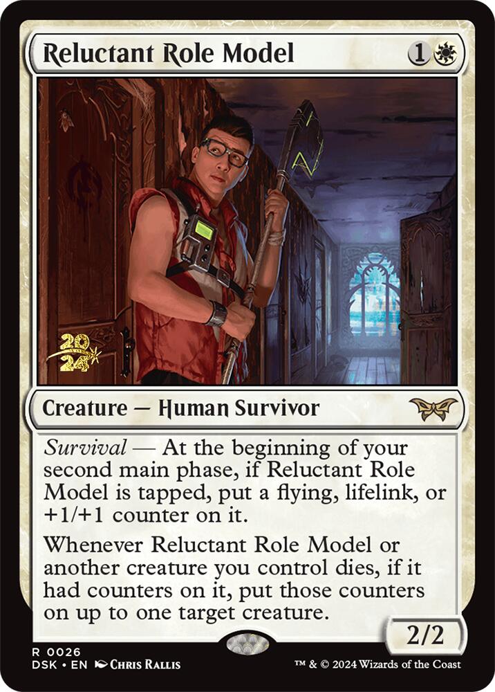 Reluctant Role Model (0026) [Duskmourn: House of Horror Prerelease Promos] MTG Single Magic: The Gathering    | Red Claw Gaming