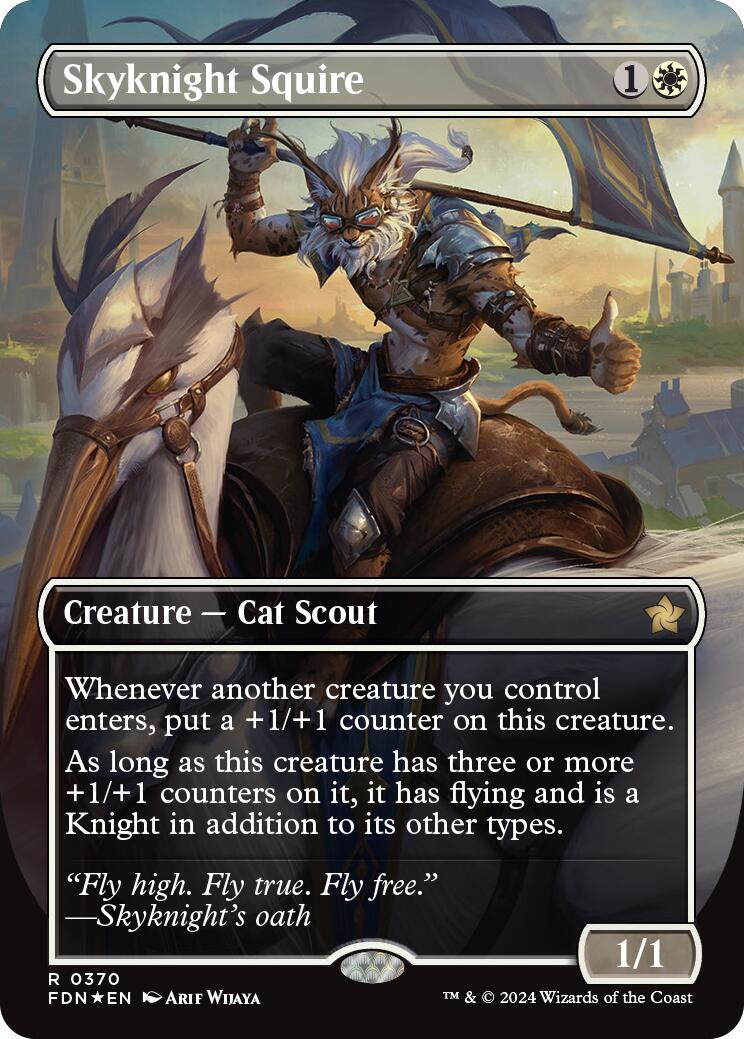 Skyknight Squire (Borderless) (Mana Foil) [Foundations] MTG Single Magic: The Gathering    | Red Claw Gaming