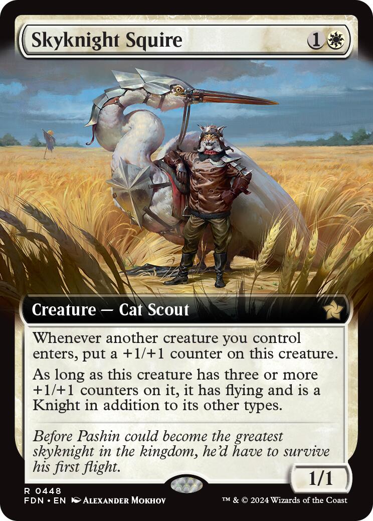 Skyknight Squire (Extended Art) [Foundations] MTG Single Magic: The Gathering    | Red Claw Gaming