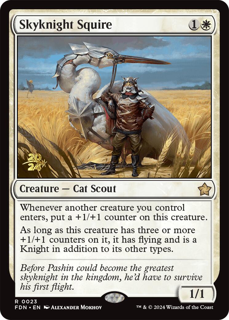 Skyknight Squire [Foundations Prerelease Promos] MTG Single Magic: The Gathering    | Red Claw Gaming