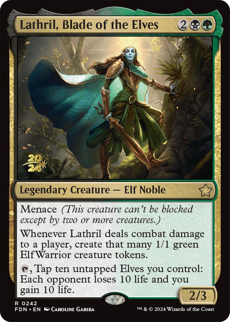 Lathril, Blade of the Elves [Foundations Prerelease Promos] MTG Single Magic: The Gathering    | Red Claw Gaming