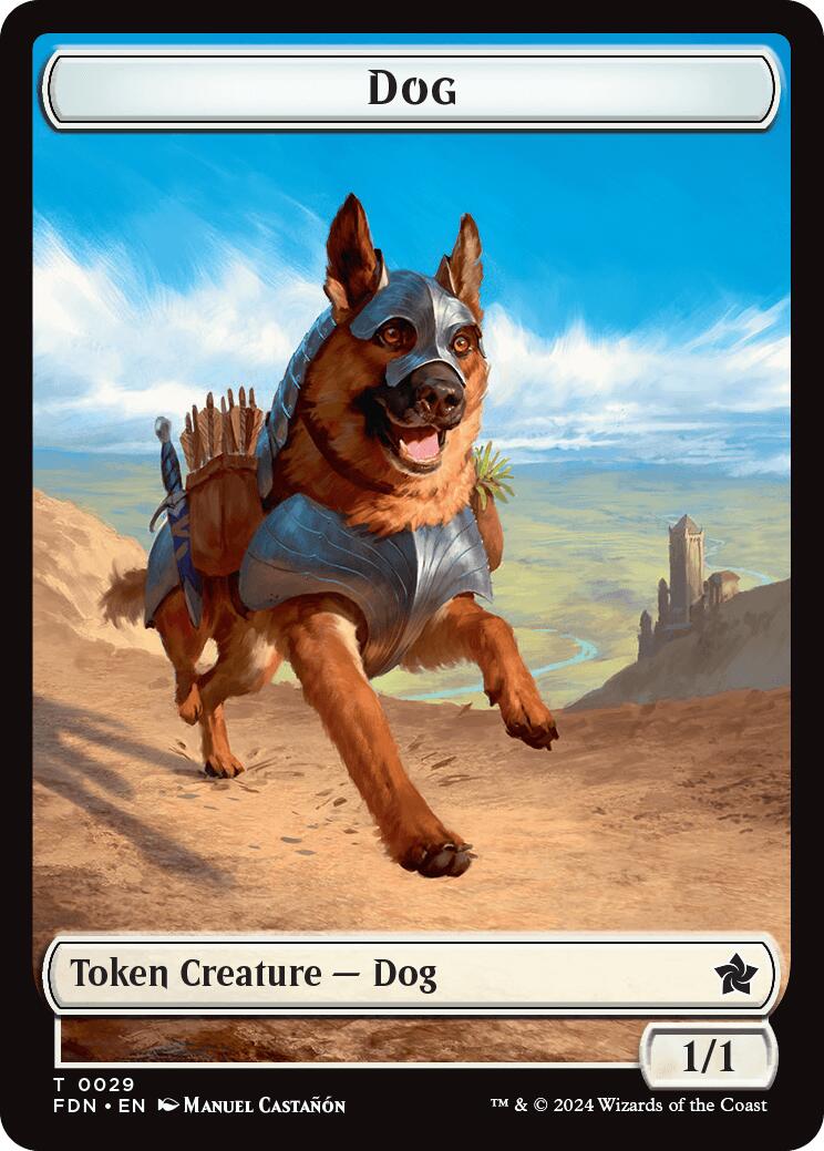 Dog // Beast (0033) Double-Sided Token [Foundations Tokens] MTG Single Magic: The Gathering | Red Claw Gaming