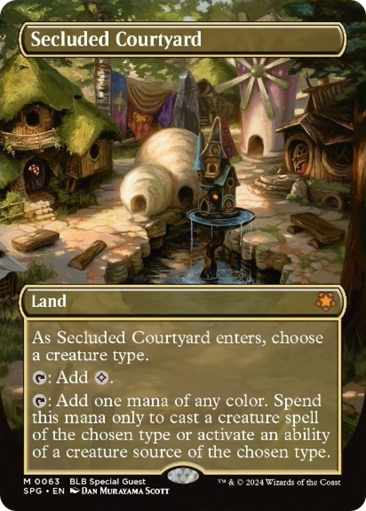 Secluded Courtyard (Borderless) [Bloomburrow Special Guests] MTG Single Magic: The Gathering    | Red Claw Gaming