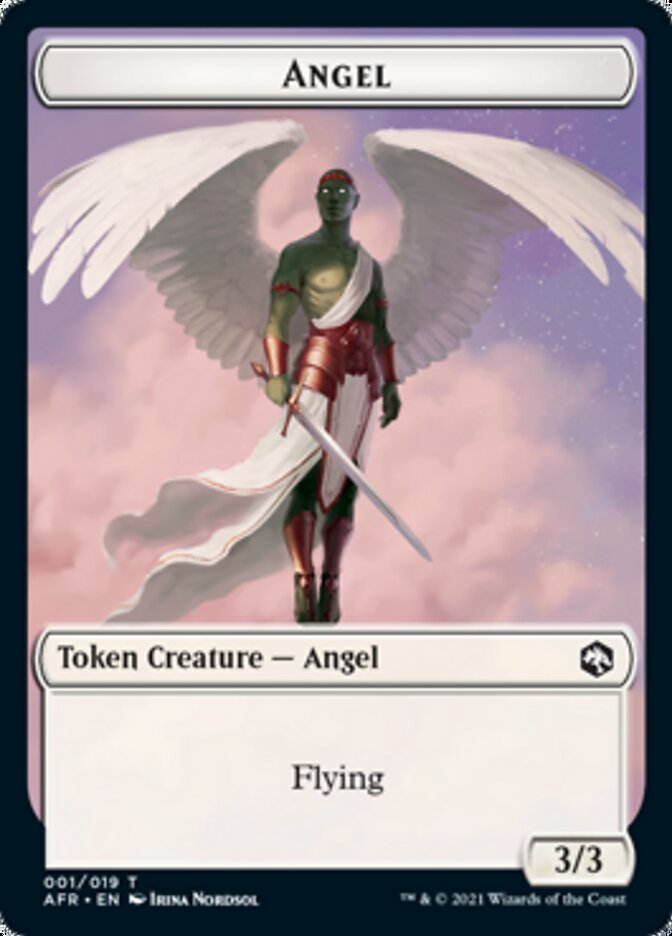 Angel Token [Dungeons & Dragons: Adventures in the Forgotten Realms Tokens] MTG Single Magic: The Gathering    | Red Claw Gaming