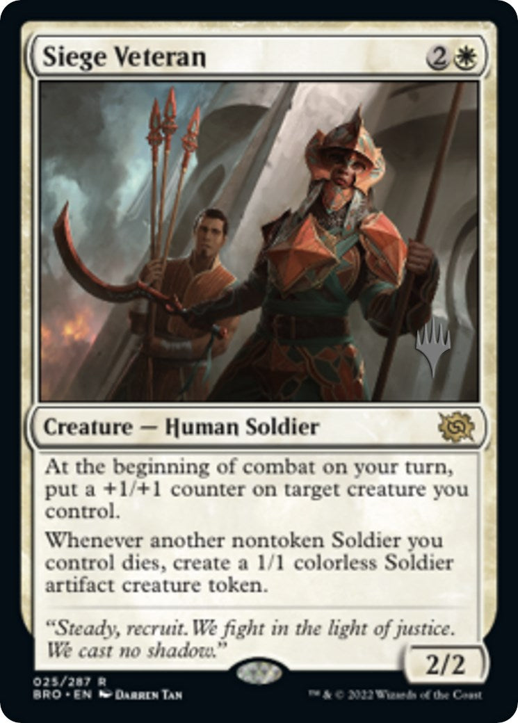 Siege Veteran (Promo Pack) [The Brothers' War Promos] MTG Single Magic: The Gathering    | Red Claw Gaming