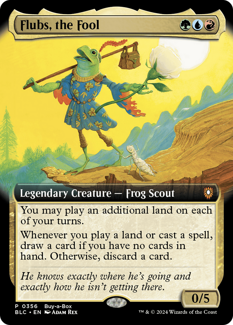 Flubs, the Fool (Buy-A-Box) (Extended Art) [Bloomburrow Promos] MTG Single Magic: The Gathering    | Red Claw Gaming