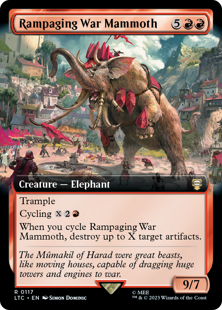 Rampaging War Mammoth (Extended Art) [The Lord of the Rings: Tales of Middle-Earth Commander] MTG Single Magic: The Gathering | Red Claw Gaming