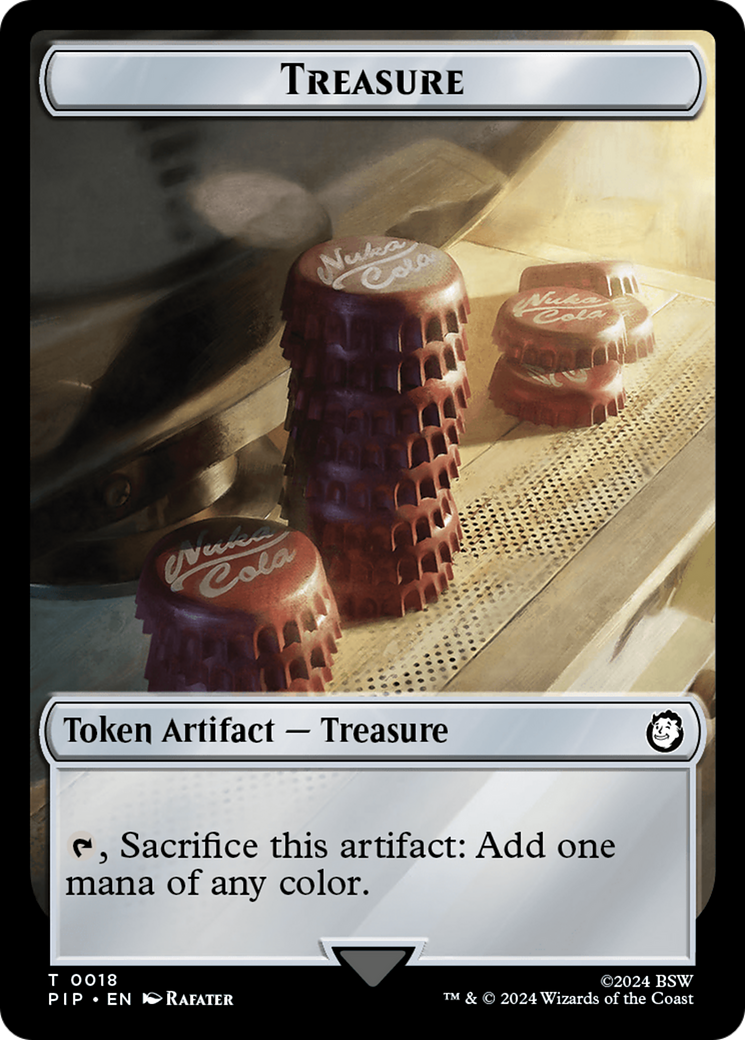 Treasure (0018) // Human Soldier Double-Sided Token [Fallout Tokens] MTG Single Magic: The Gathering    | Red Claw Gaming