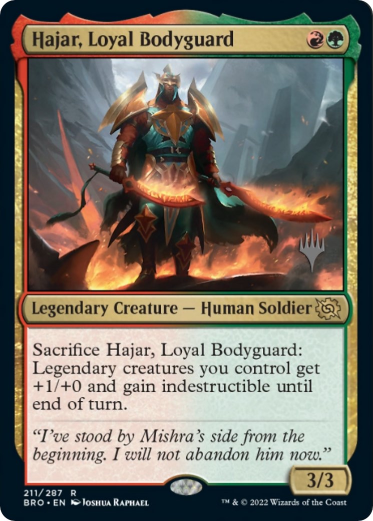 Hajar, Loyal Bodyguard (Promo Pack) [The Brothers' War Promos] MTG Single Magic: The Gathering    | Red Claw Gaming