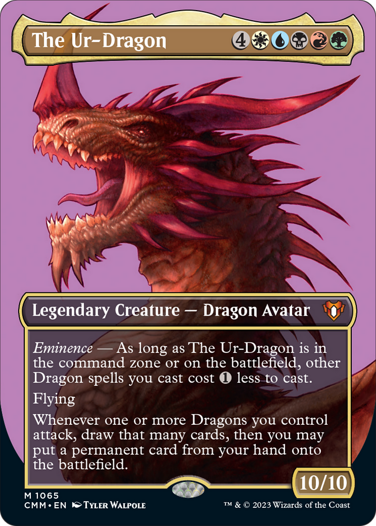 The Ur-Dragon (Borderless Textured Foil Frame Break) [Commander Masters] MTG Single Magic: The Gathering    | Red Claw Gaming