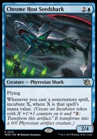 Chrome Host Seedshark (Promo Pack) [March of the Machine Promos] MTG Single Magic: The Gathering    | Red Claw Gaming