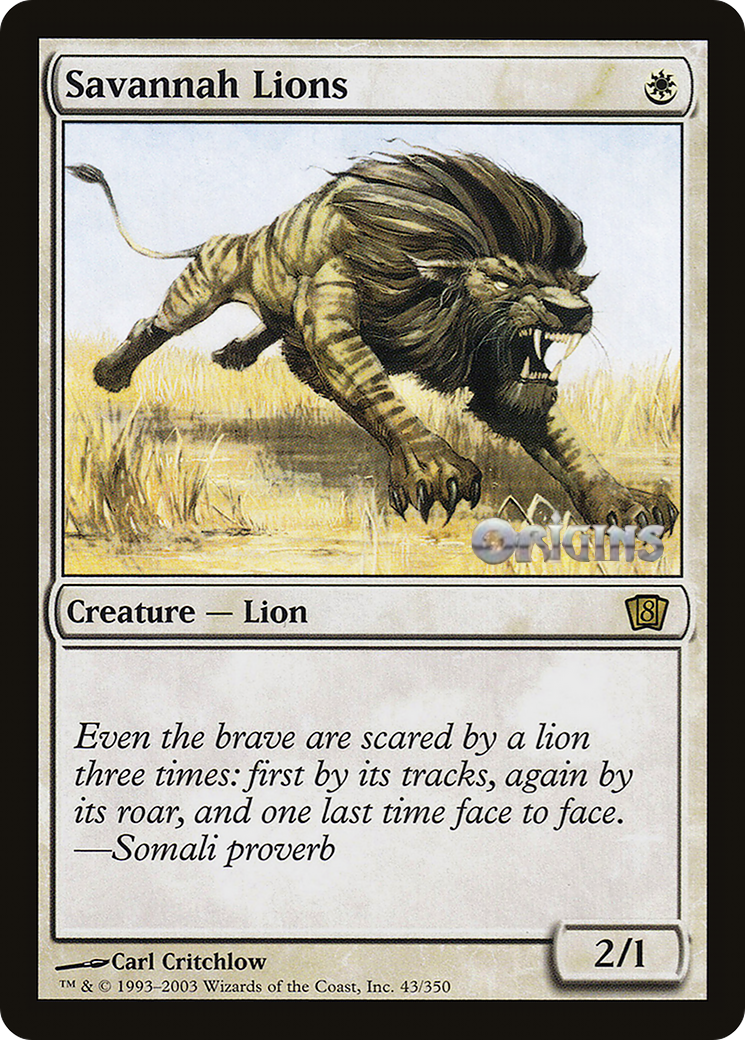 Savannah Lions (Origins 2003) [Oversize Cards] MTG Single Magic: The Gathering    | Red Claw Gaming