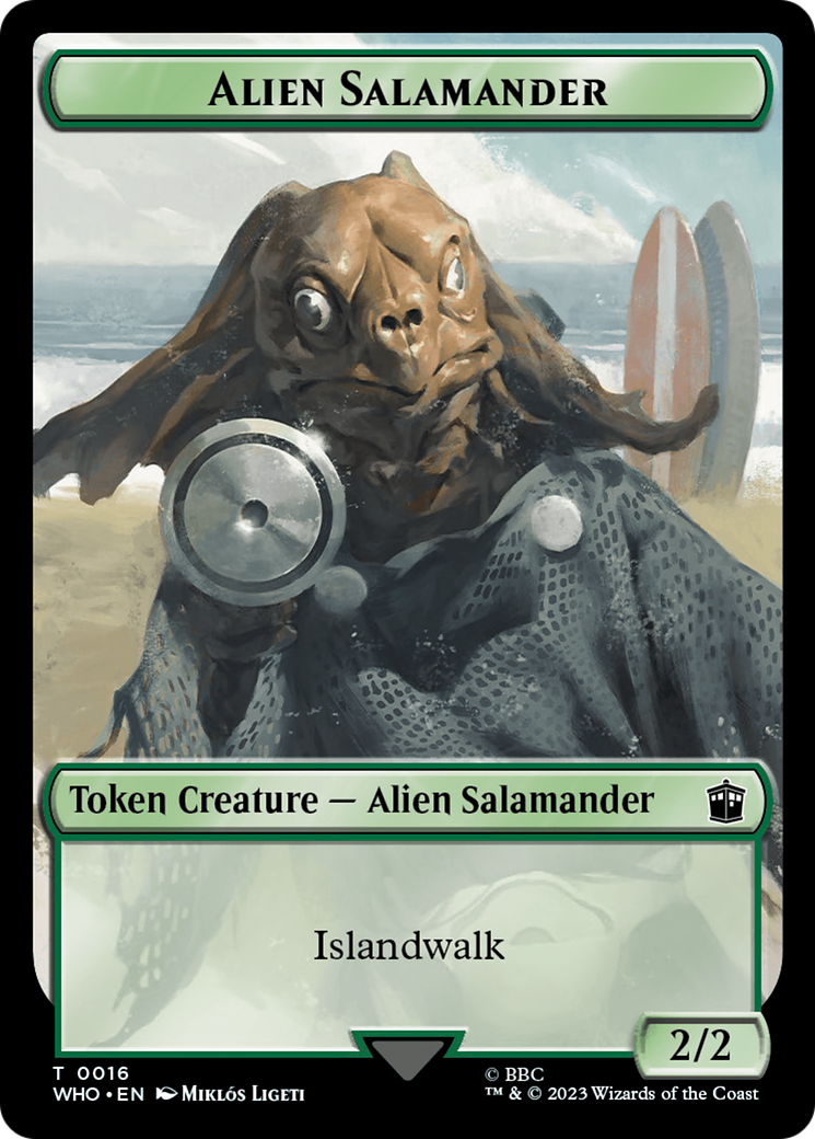 Alien Rhino // Alien Salamander Double-Sided Token [Doctor Who Tokens] MTG Single Magic: The Gathering | Red Claw Gaming