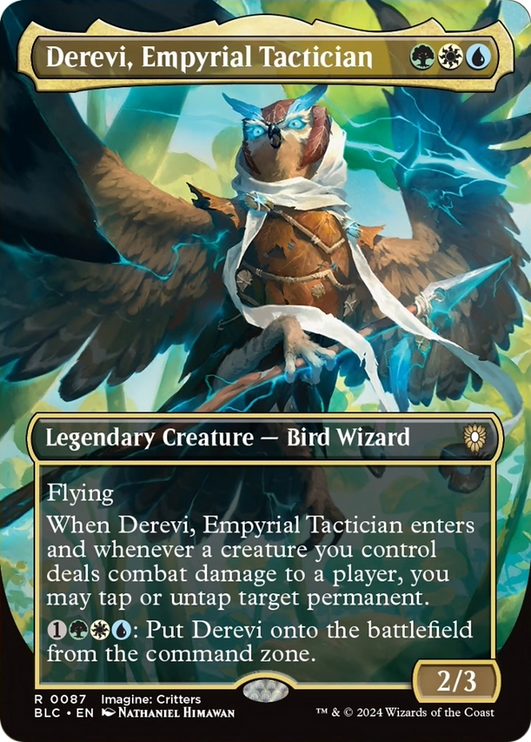 Derevi, Empyrial Tactician (Borderless) [Bloomburrow Commander] MTG Single Magic: The Gathering    | Red Claw Gaming