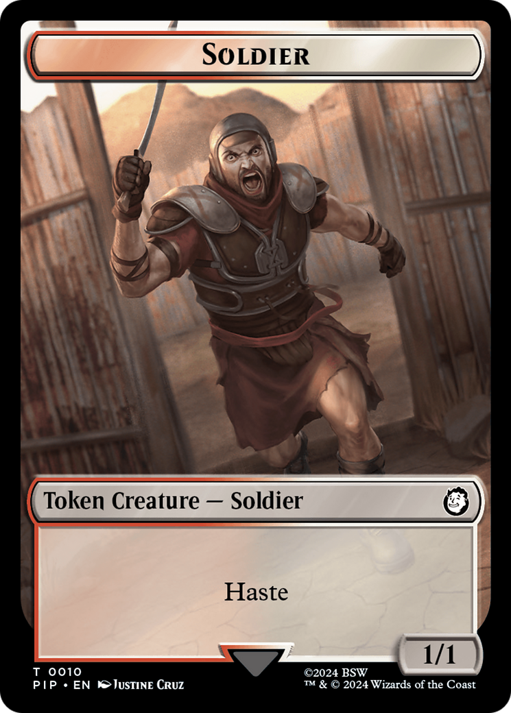 Radiation // Soldier (0010) Double-Sided Token [Fallout Tokens] MTG Single Magic: The Gathering    | Red Claw Gaming