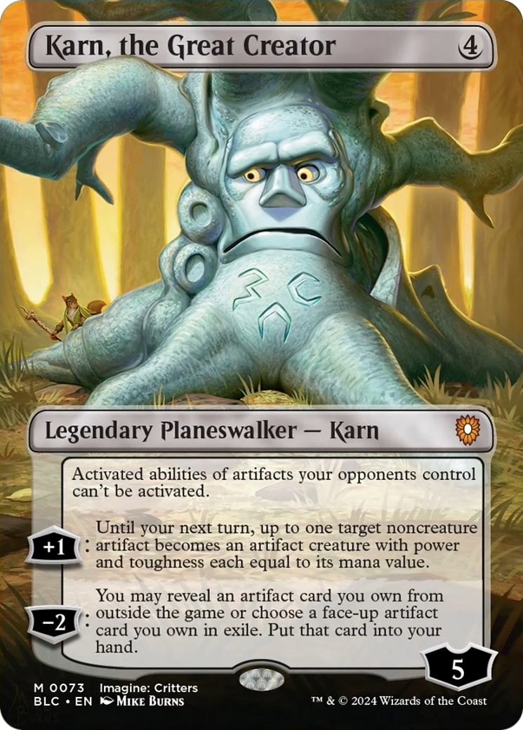 Karn, the Great Creator (Borderless) [Bloomburrow Commander] MTG Single Magic: The Gathering    | Red Claw Gaming