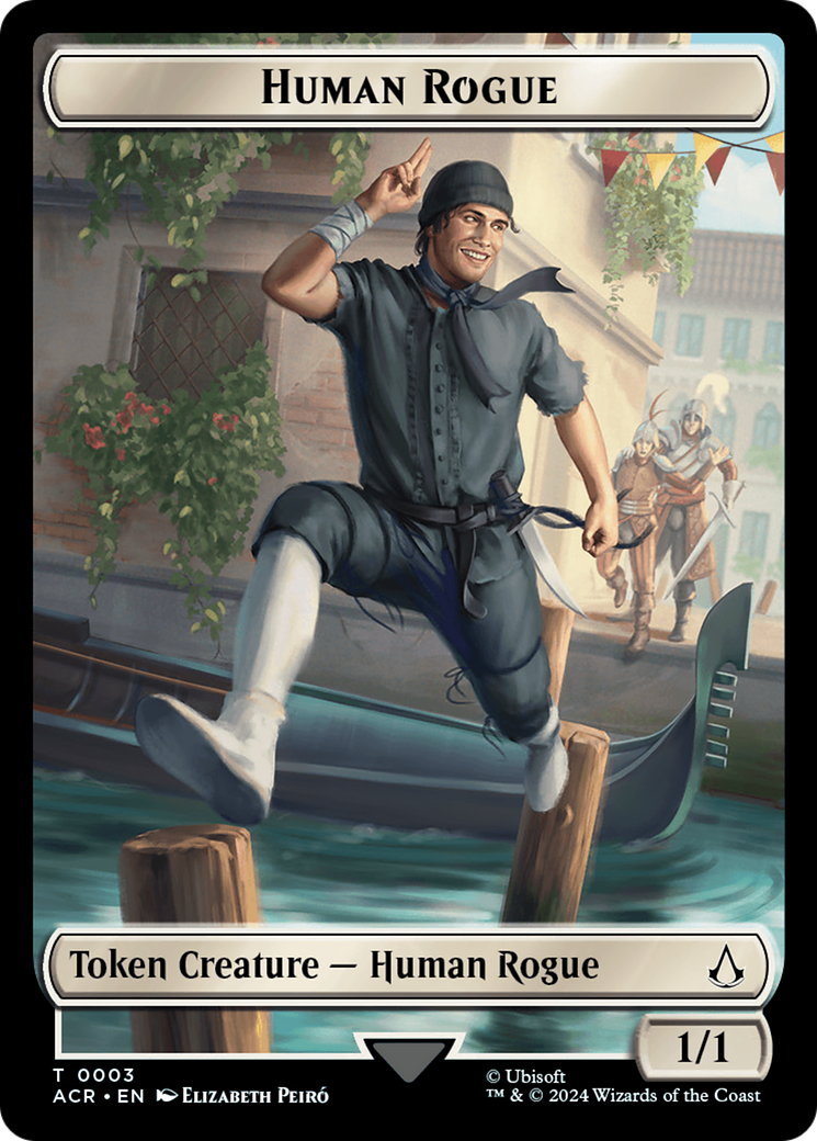 Assassin // Human Rogue Double-Sided Token [Assassin's Creed Tokens] MTG Single Magic: The Gathering    | Red Claw Gaming