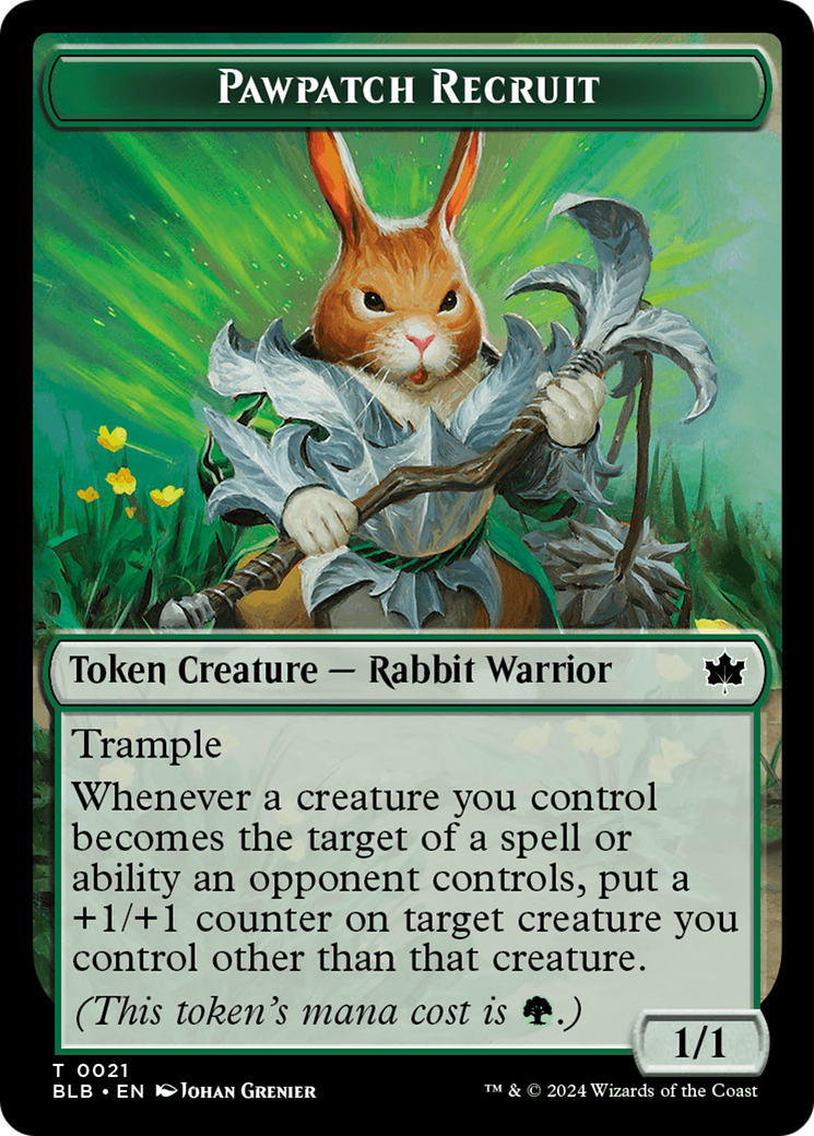 Pawpatch Recruit Token [Bloomburrow Tokens] MTG Single Magic: The Gathering    | Red Claw Gaming