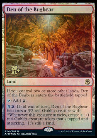 Den of the Bugbear [Dungeons & Dragons: Adventures in the Forgotten Realms Prerelease Promos] MTG Single Magic: The Gathering | Red Claw Gaming