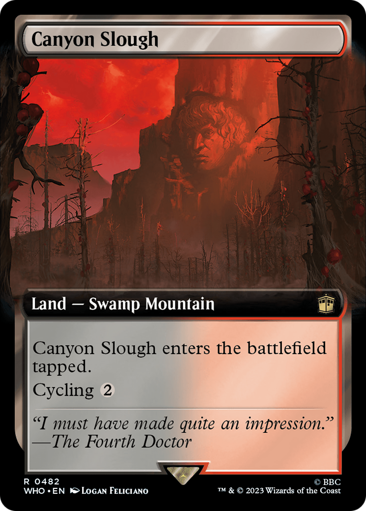 Canyon Slough (Extended Art) [Doctor Who] MTG Single Magic: The Gathering    | Red Claw Gaming