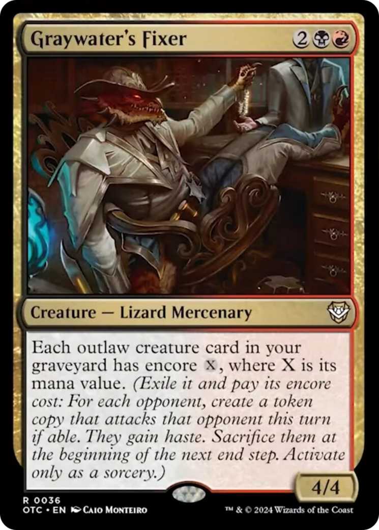 Graywater's Fixer [Outlaws of Thunder Junction Commander] MTG Single Magic: The Gathering    | Red Claw Gaming