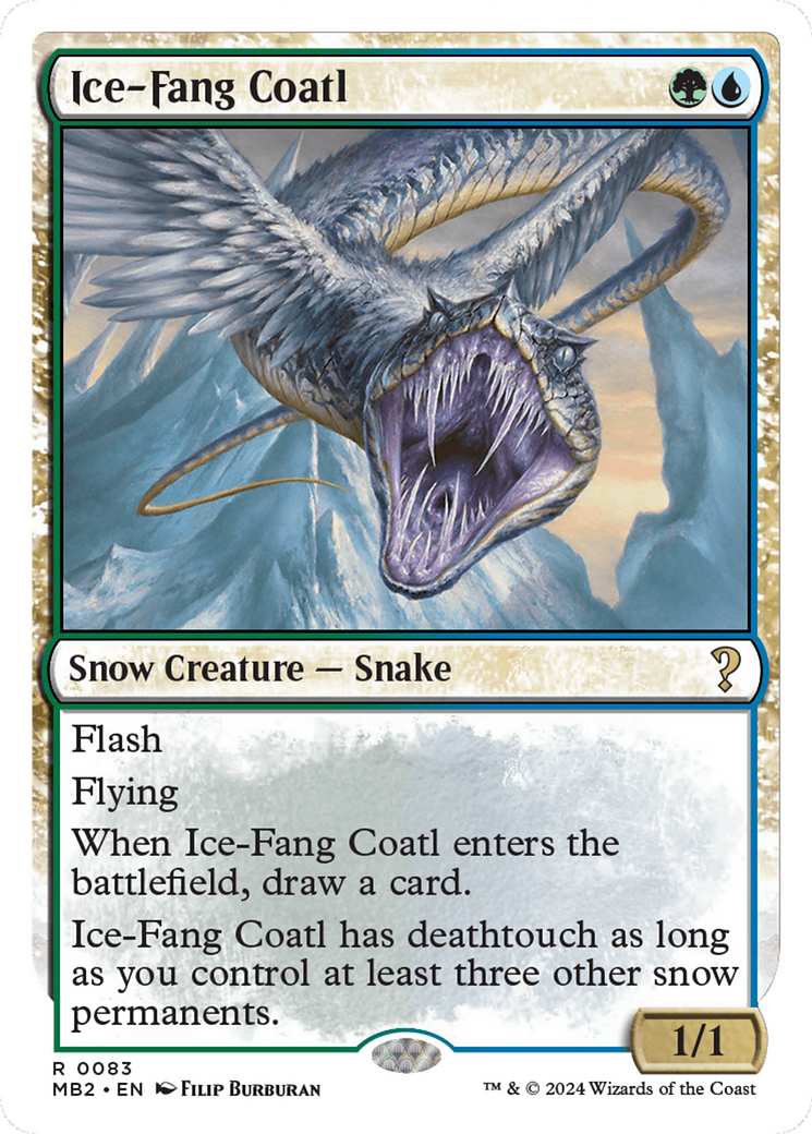 Ice-Fang Coatl (White Border) [Mystery Booster 2] MTG Single Magic: The Gathering    | Red Claw Gaming