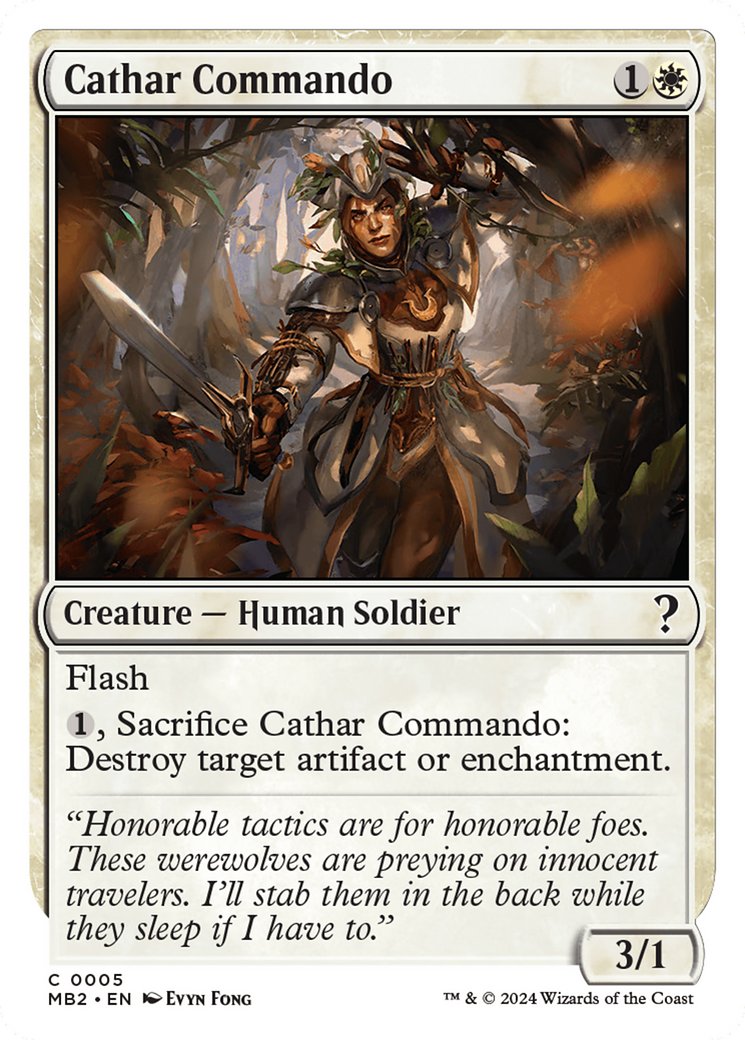 Cathar Commando (White Border) [Mystery Booster 2] MTG Single Magic: The Gathering    | Red Claw Gaming