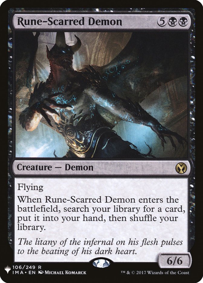 Rune-Scarred Demon [Mystery Booster] MTG Single Magic: The Gathering | Red Claw Gaming