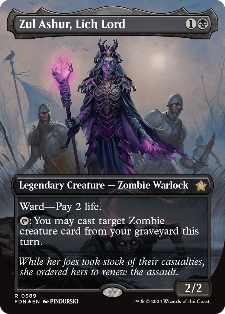 Zul Ashur, Lich Lord (Borderless) (Mana Foil) [Foundations] | Red Claw Gaming