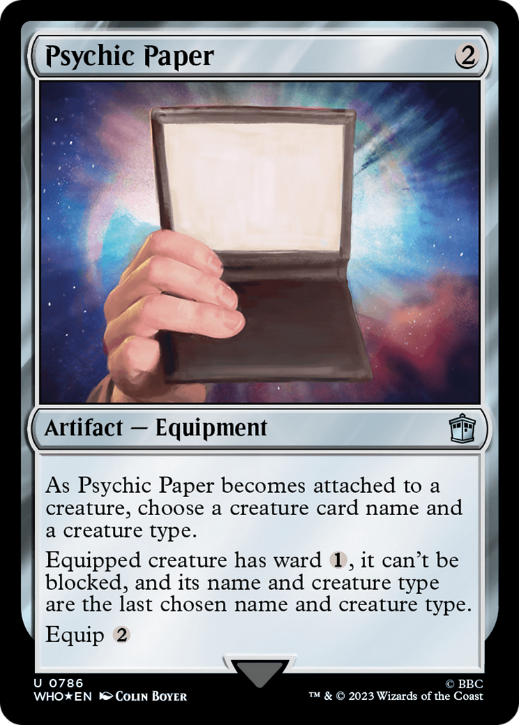 Psychic Paper (Surge Foil) [Doctor Who] MTG Single Magic: The Gathering    | Red Claw Gaming