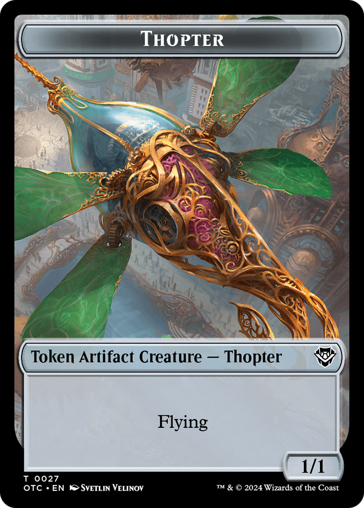 Thopter // Treasure Double-Sided Token [Outlaws of Thunder Junction Commander Tokens] MTG Single Magic: The Gathering    | Red Claw Gaming