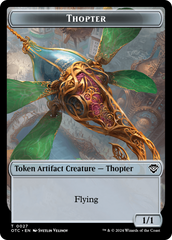 Thopter // Manifest Double-Sided Token [Outlaws of Thunder Junction Commander Tokens] MTG Single Magic: The Gathering    | Red Claw Gaming