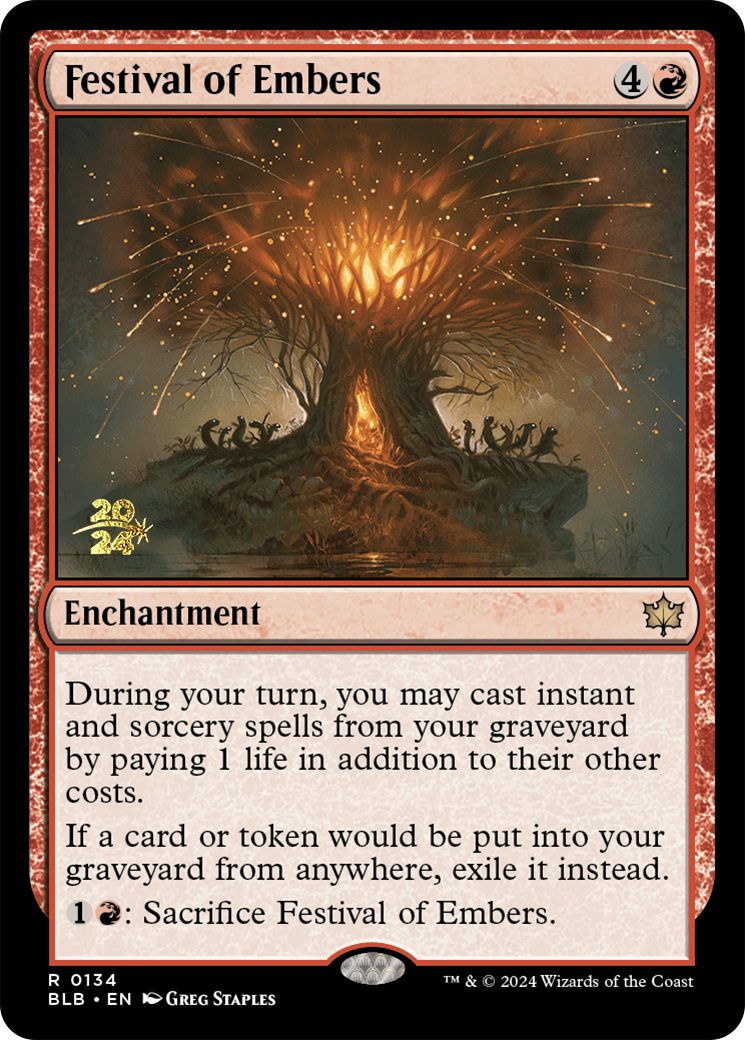 Festival of Embers [Bloomburrow Prerelease Promos] MTG Single Magic: The Gathering    | Red Claw Gaming