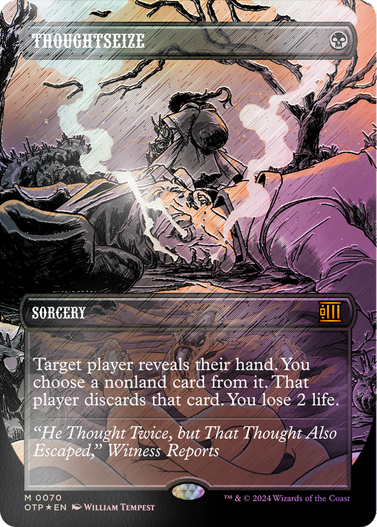 Thoughtseize (Textured Foil) [Outlaws of Thunder Junction: Breaking News] MTG Single Magic: The Gathering    | Red Claw Gaming