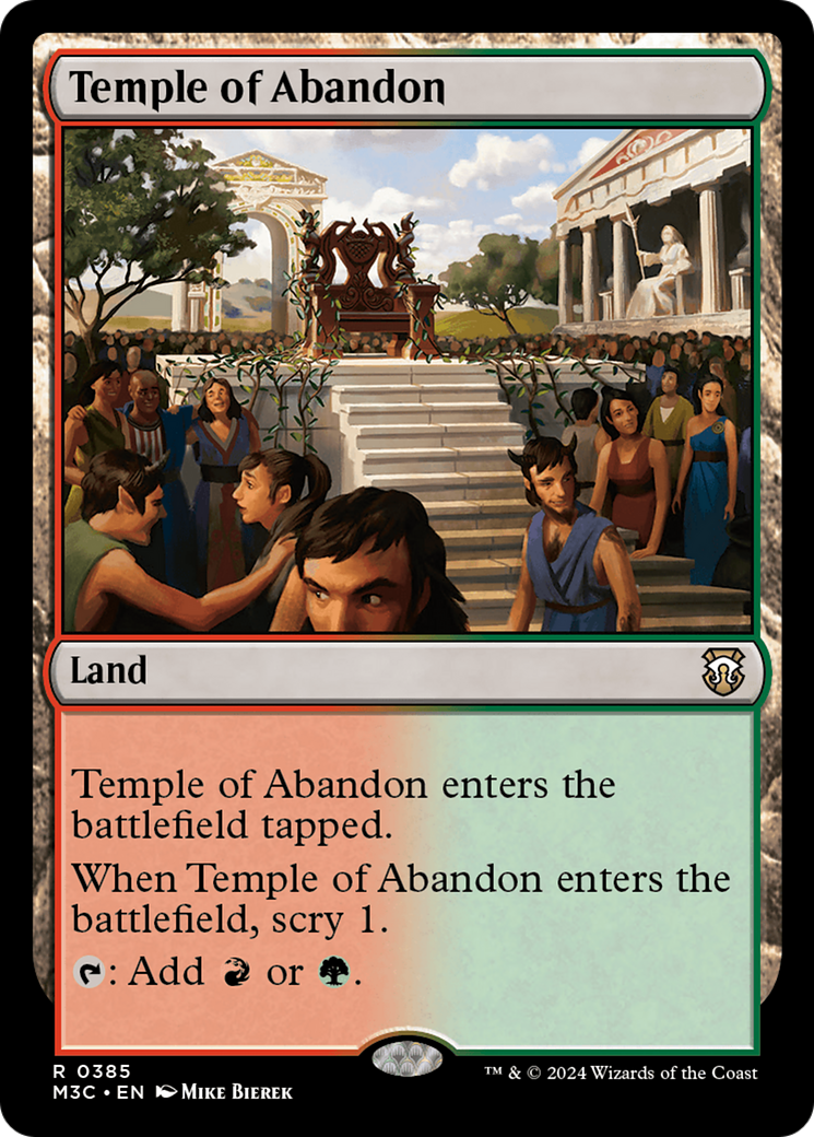 Temple of Abandon (Ripple Foil) [Modern Horizons 3 Commander] MTG Single Magic: The Gathering    | Red Claw Gaming