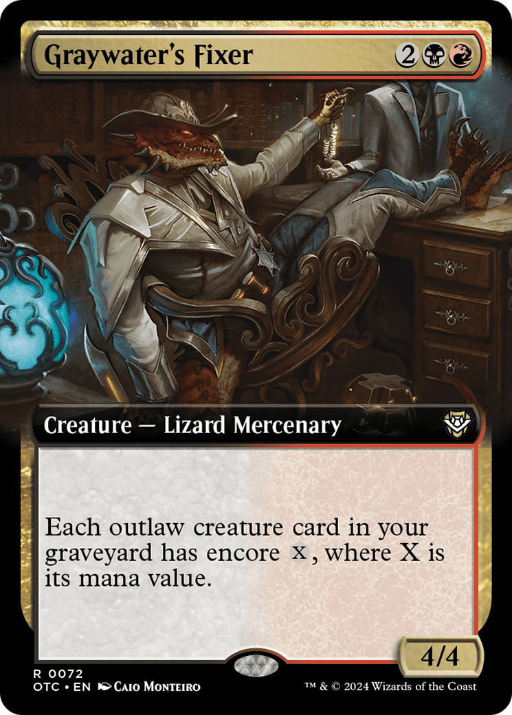 Graywater's Fixer (Extended Art) [Outlaws of Thunder Junction Commander] MTG Single Magic: The Gathering    | Red Claw Gaming