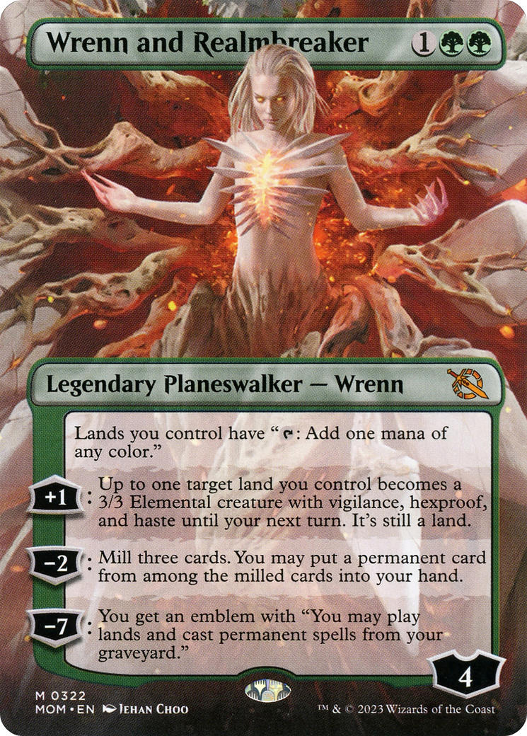 Wrenn and Realmbreaker (Borderless Alternate Art) [March of the Machine] MTG Single Magic: The Gathering    | Red Claw Gaming