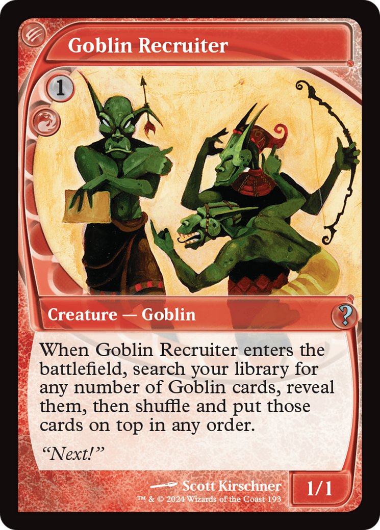 Goblin Recruiter (Future Sight) [Mystery Booster 2] MTG Single Magic: The Gathering    | Red Claw Gaming