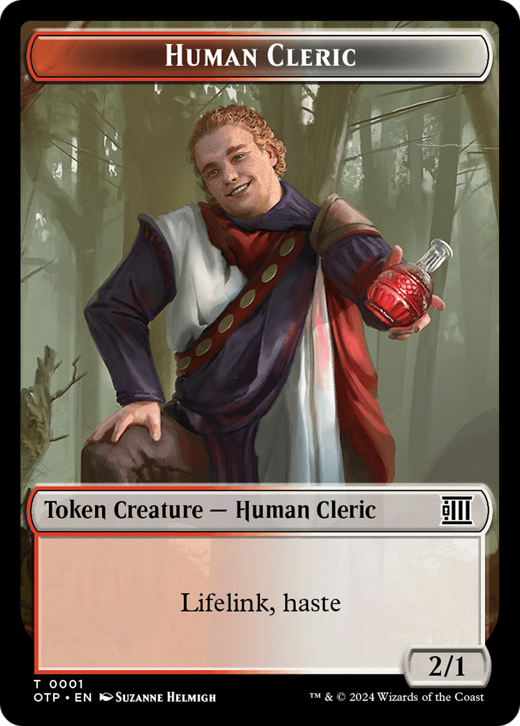 Mercenary // Human Cleric Double-Sided Token [Outlaws of Thunder Junction Tokens] MTG Single Magic: The Gathering    | Red Claw Gaming