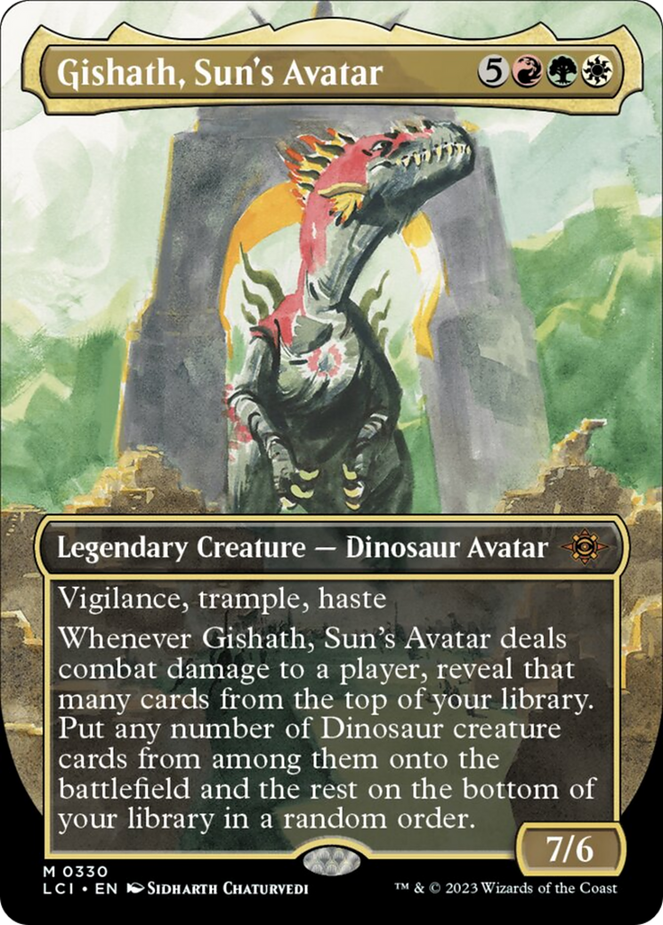 Gishath, Sun's Avatar (Borderless) [The Lost Caverns of Ixalan] MTG Single Magic: The Gathering    | Red Claw Gaming